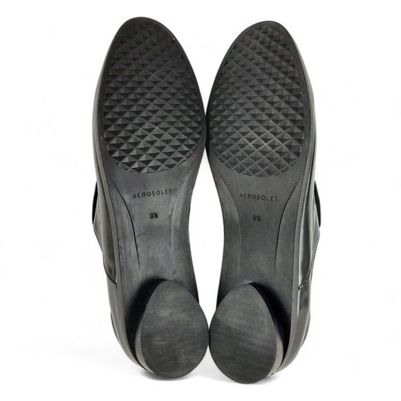 AEROSOLE Menswear Inspired Womens Black Glossy Leather Loafer Minimalist 9.5 - Picture 12 of 13